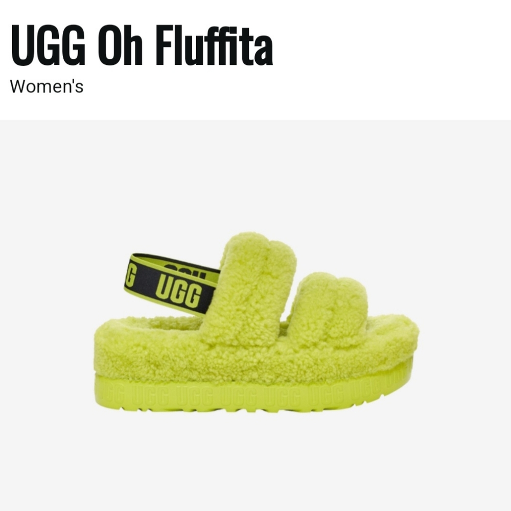 Ugg OH Fluffita Slippers Lime Neon Green